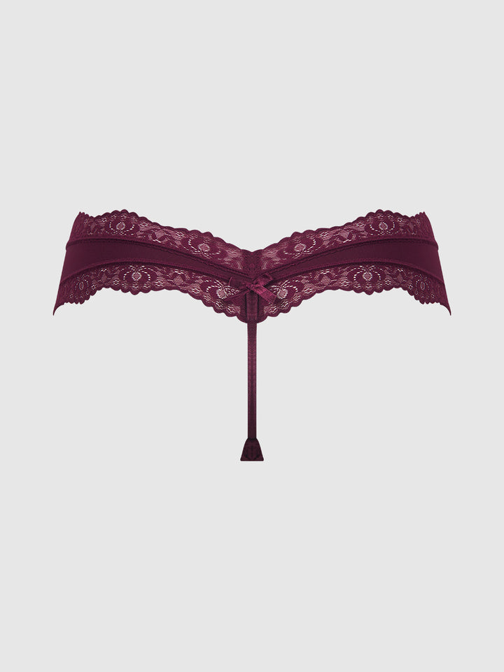 VERA MICRO &amp; LACE TRIM G-STRING