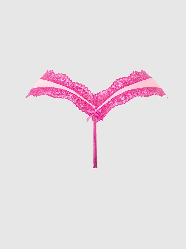 VERA MICRO &amp; LACE TRIM G-STRING