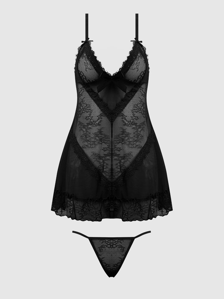 KIKI LACE BABYDOL &amp; G-STRING SET