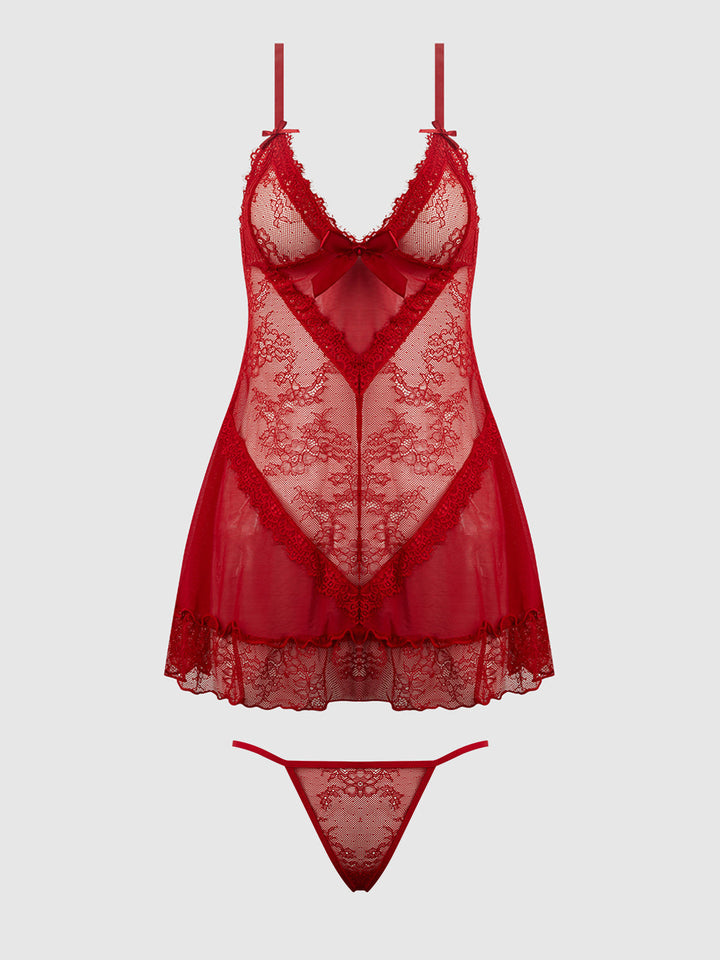 KIKI LACE BABYDOL &amp; G-STRING SET