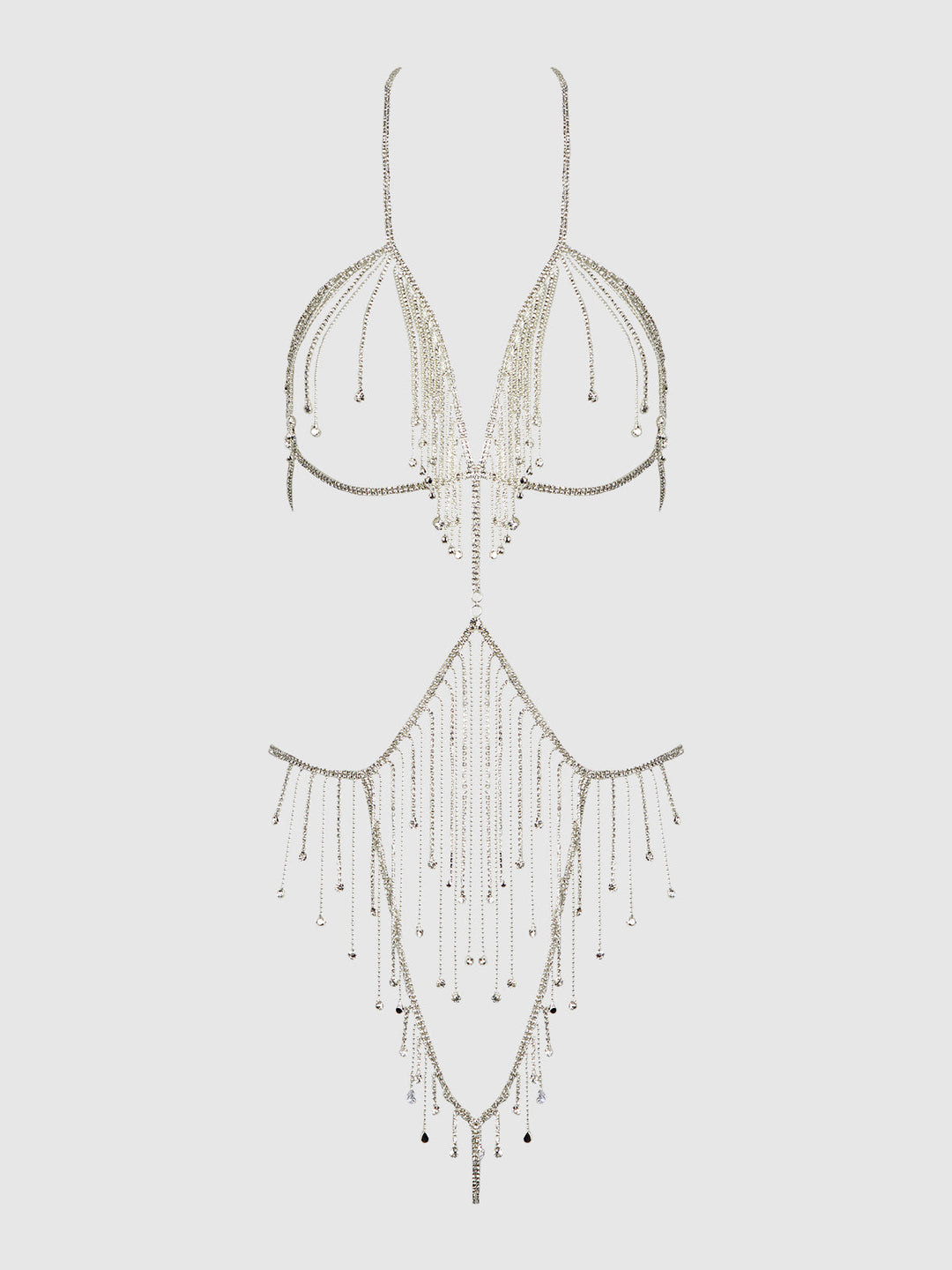 RHINESTONE DANGLE FRINGE TEDDY
