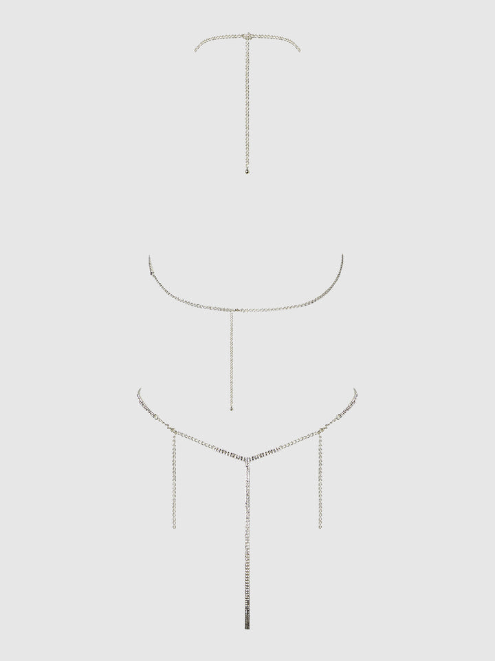 RHINESTONE DANGLE FRINGE TEDDY