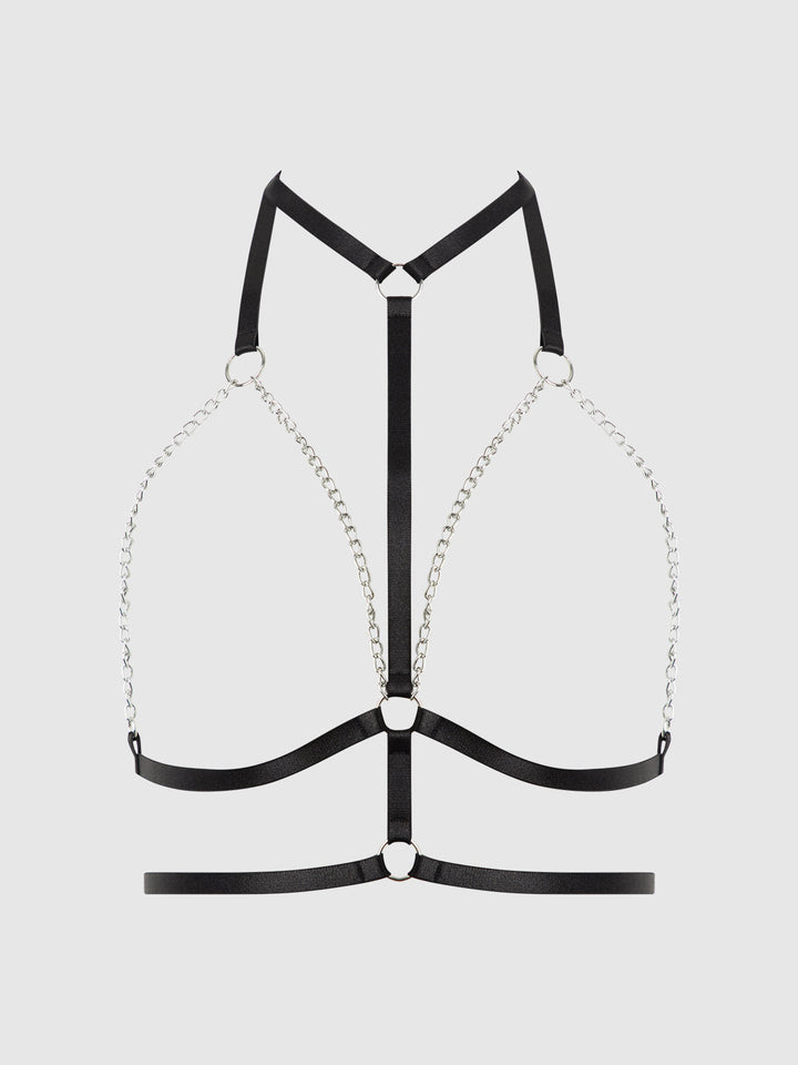 CHAIN &amp; ELASTIC DOUBLE HARNESS TOP