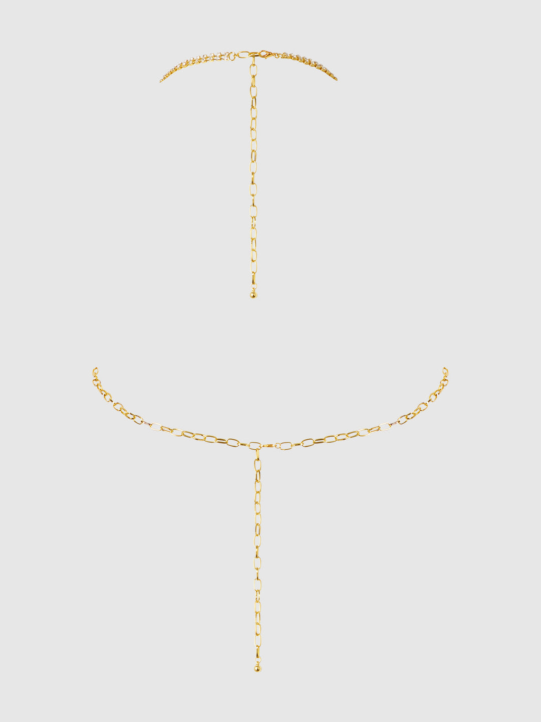 RHINESTONE NET HALTER WITH OPENABLE FRONT