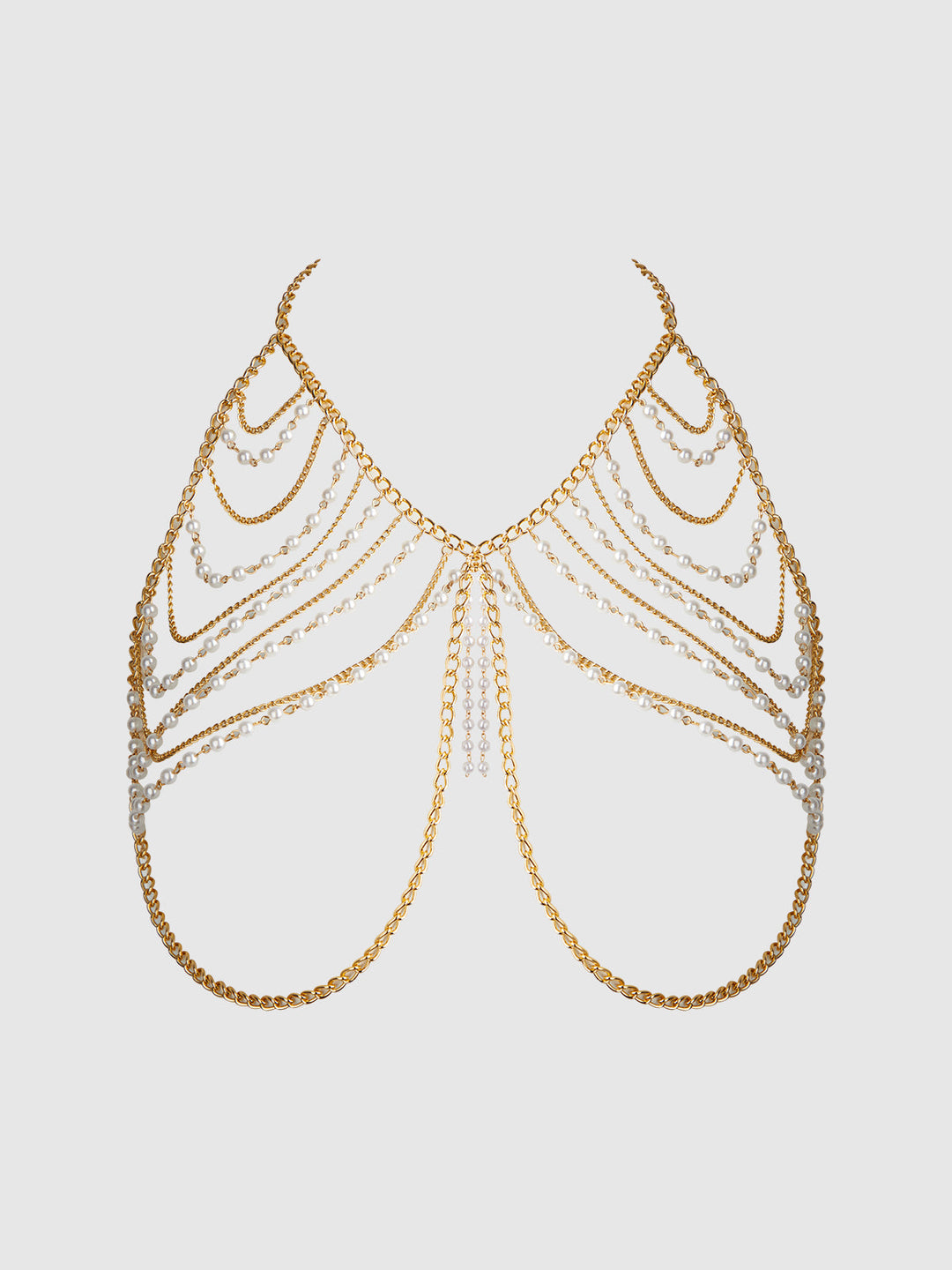PEARL &amp; CHAIN DRAPED BRALETTE