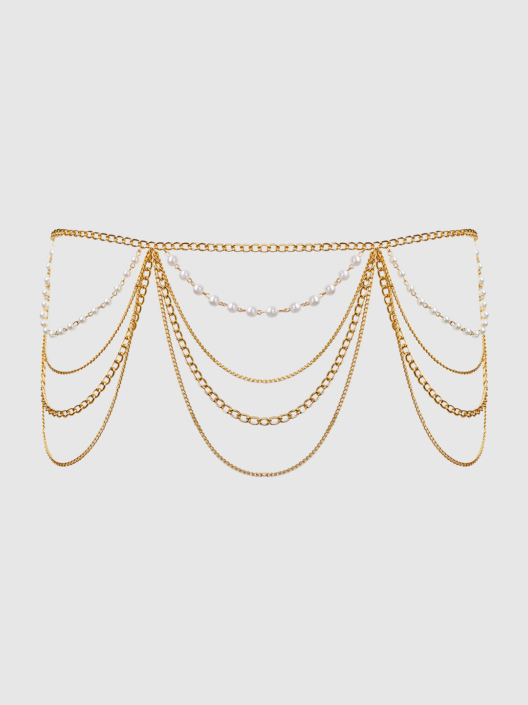 PEARL &amp; CHAIN DRAPED GARTER