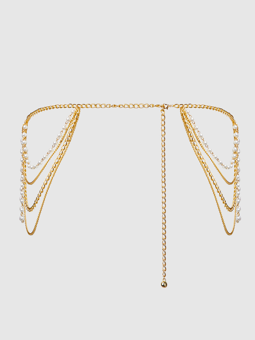 PEARL &amp; CHAIN DRAPED GARTER