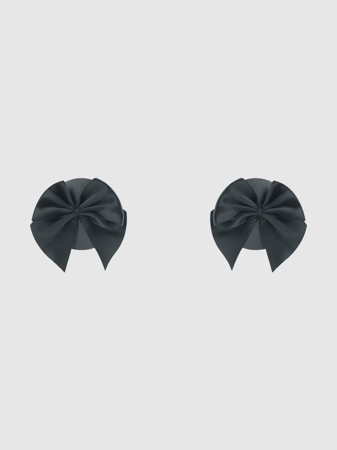FAUX LEATHER &amp; SATIN BOW PASTIES