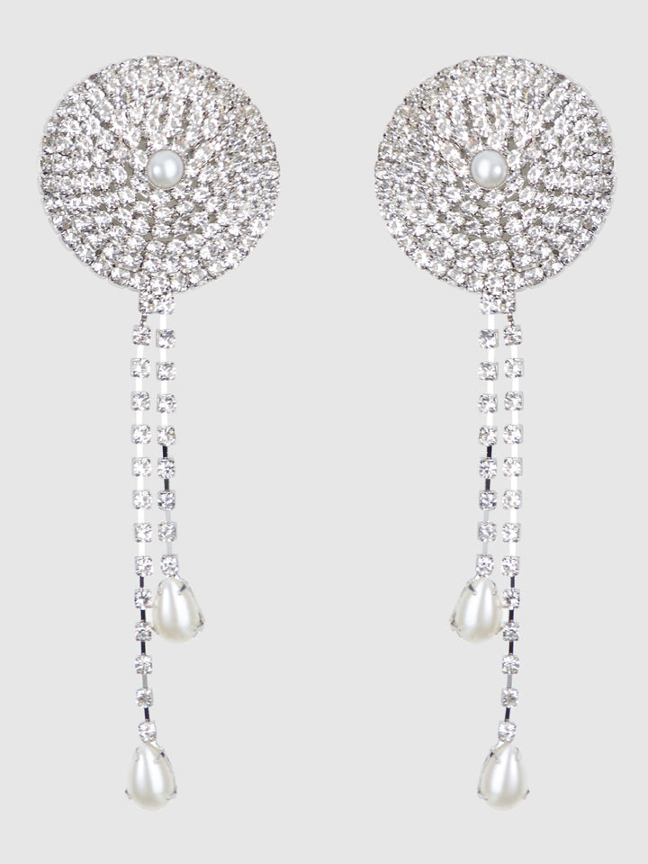 RHINESTONE &amp; PEARL DANGLE PASTIES