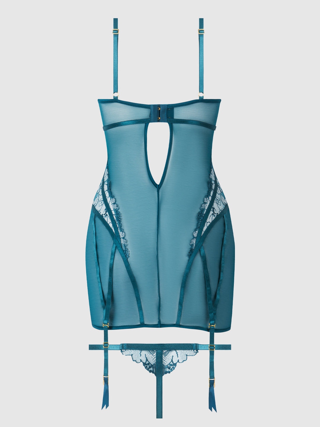 NOVA BLACKLIGHT LACE CHEMISE &amp; THONG SET