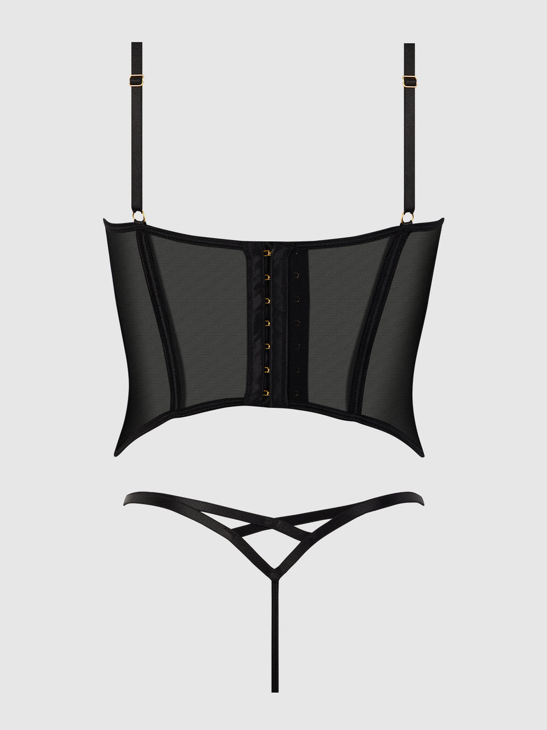 ASHLEY ALEXISS LACE BUSTIER  &amp; G-STRING SET