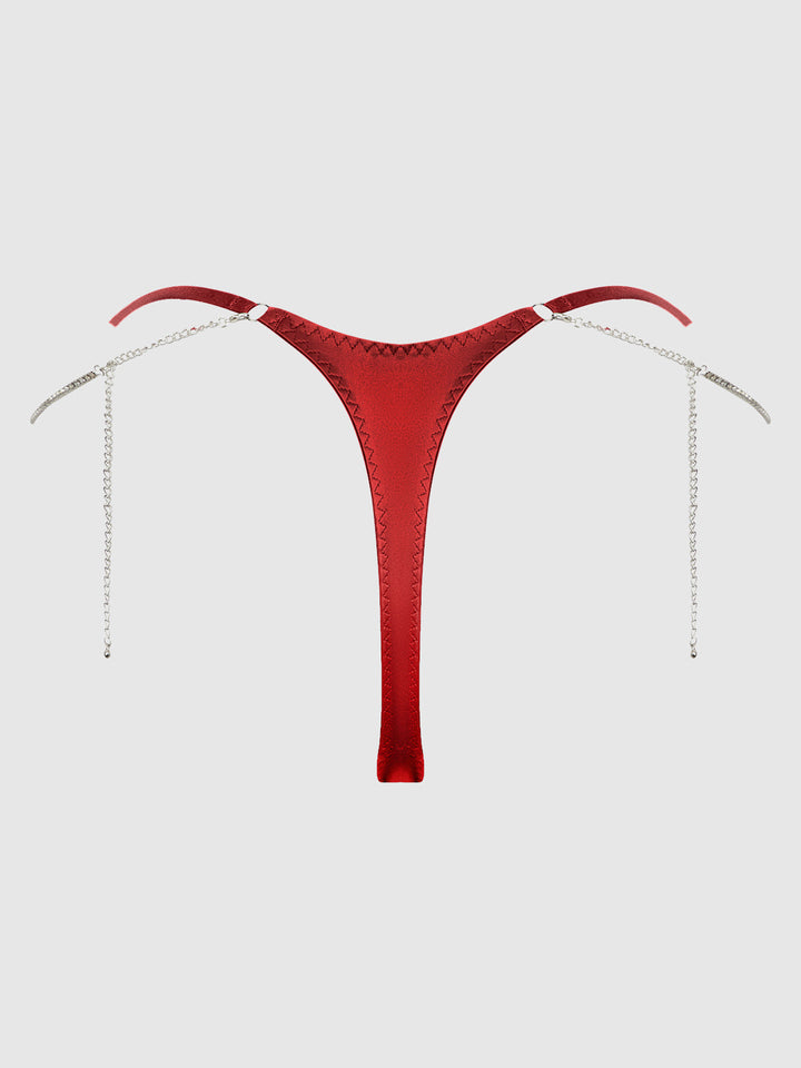 KRYSTAL RHINESTONE &amp; SIDE SLIDER THONG