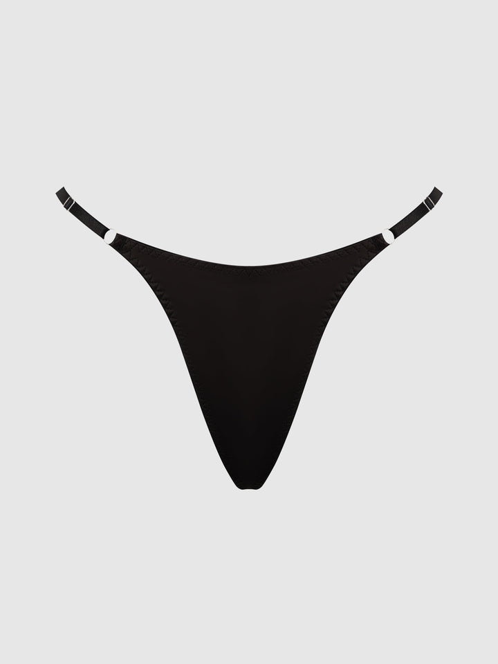 KRYSTAL SIDE SLIDER &amp; RHINESTONE FRINGE BACK G-STRING