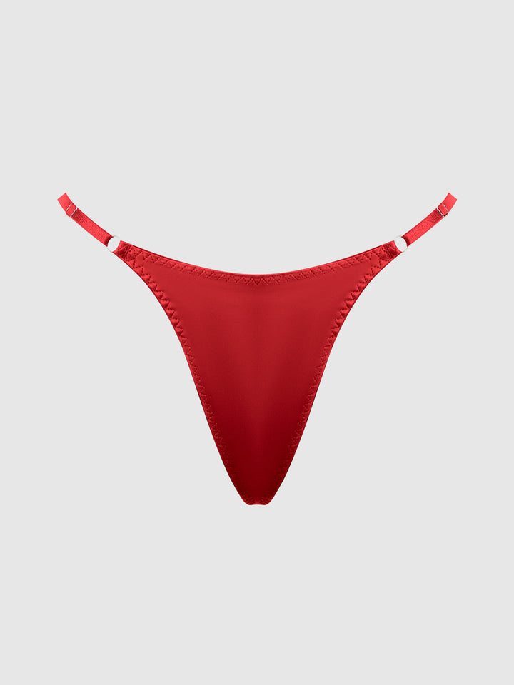 KRYSTAL SIDE SLIDER &amp; RHINESTONE FRINGE BACK G-STRING