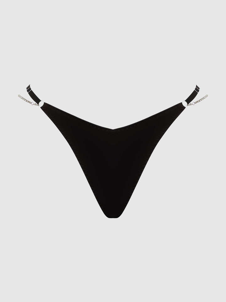 KRYSTAL RHINESTONE &amp; SIDE SLIDER THONG