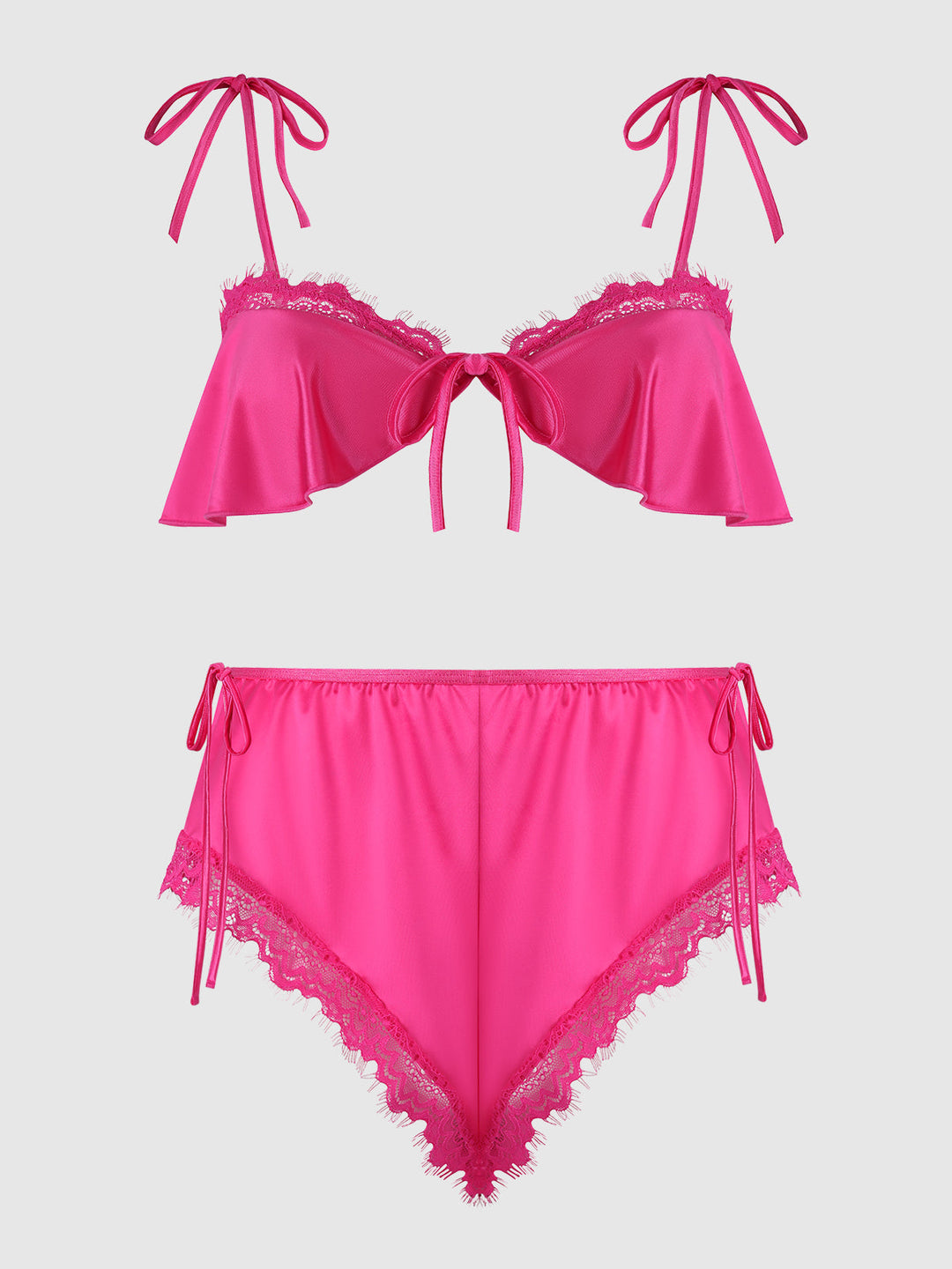 ISSADORA OILSLICK &amp; LACE DROP OFF FLOUNCE TOP &amp; PANTY