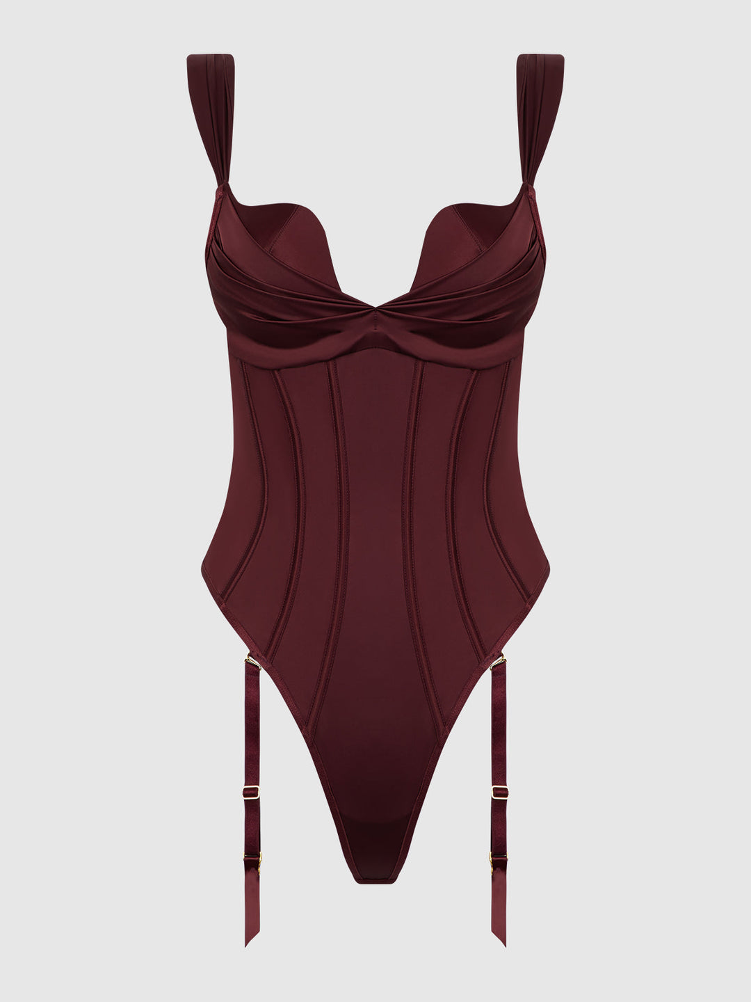 BRIGETA SATIN DRAPED PUSH UP TEDDY