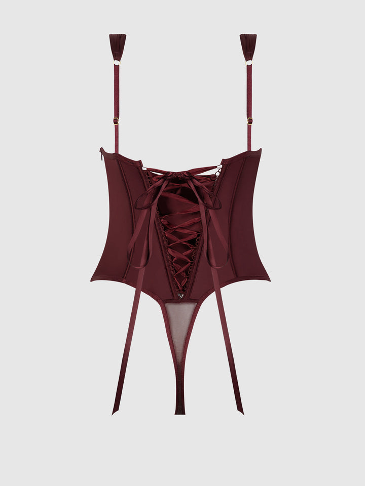 BRIGETA SATIN DRAPED PUSH UP TEDDY