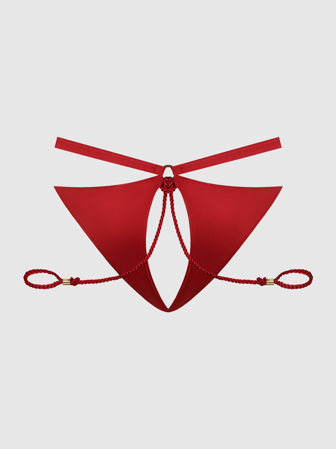 IRYNA SILKY MICRO &amp; ROPE CROTCHLESS &amp; HAND CUFF HIPSTER
