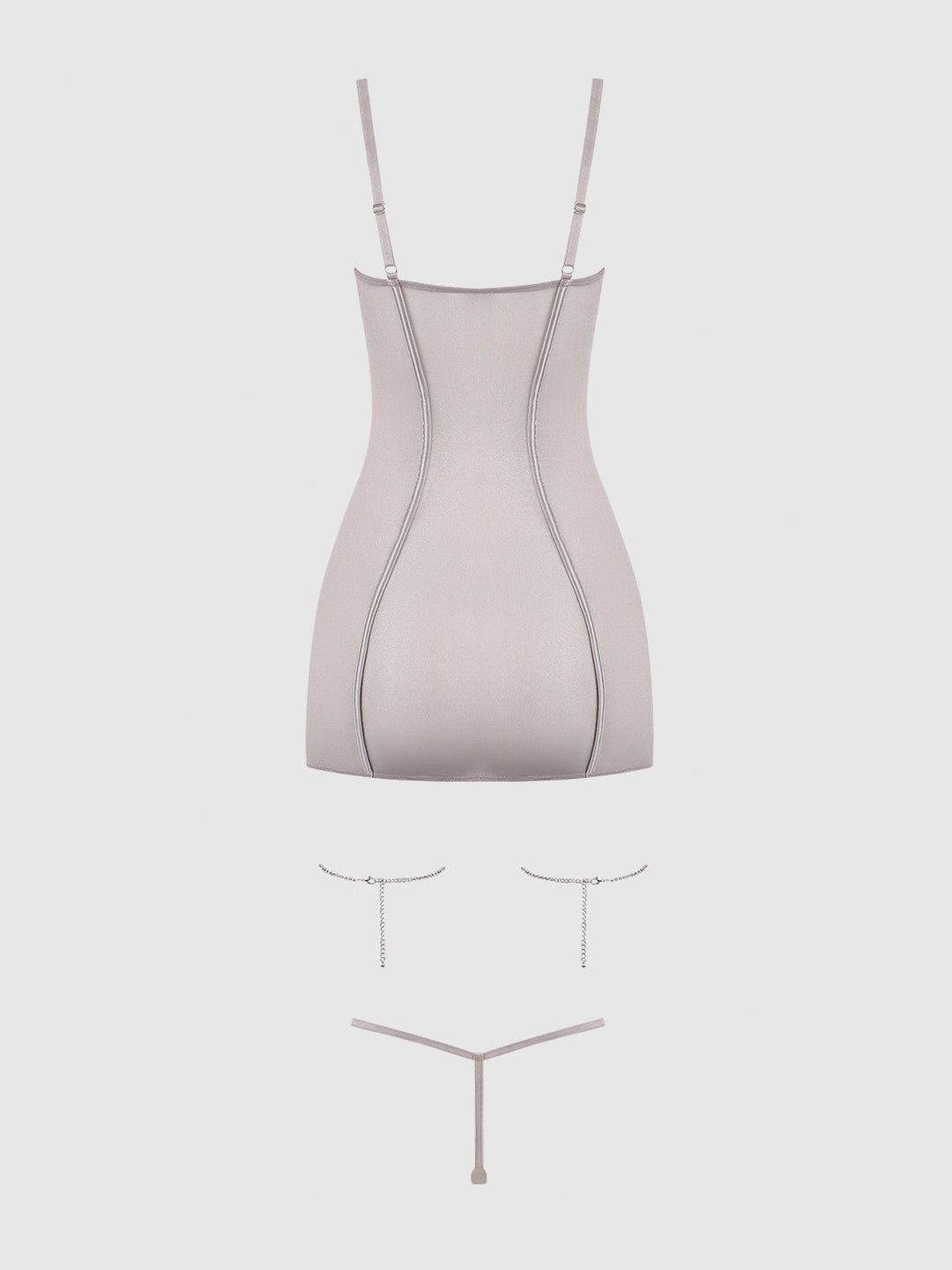 PRESLEY SHINE MESH &amp; RHINESTONE CHEMISE &amp; G-STRING SET