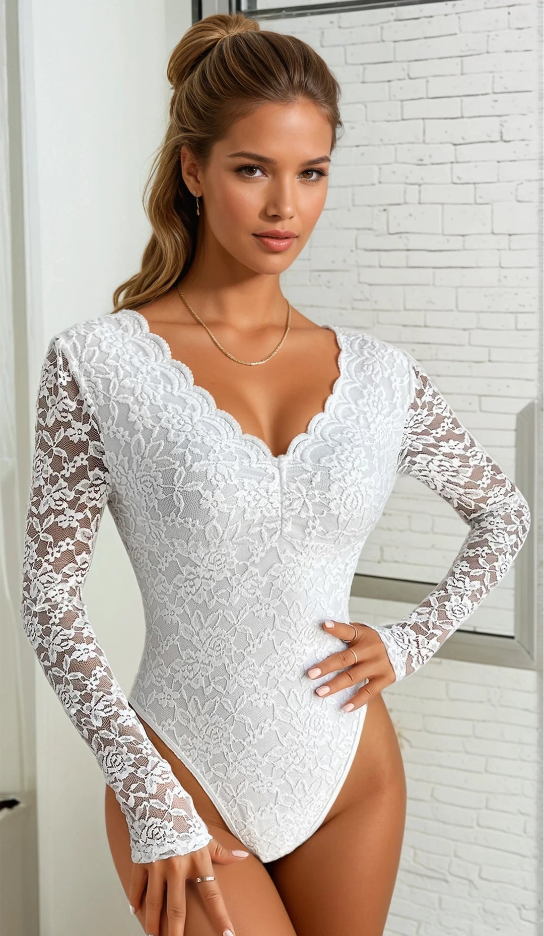 Lace Long Sleeve Bodysuit