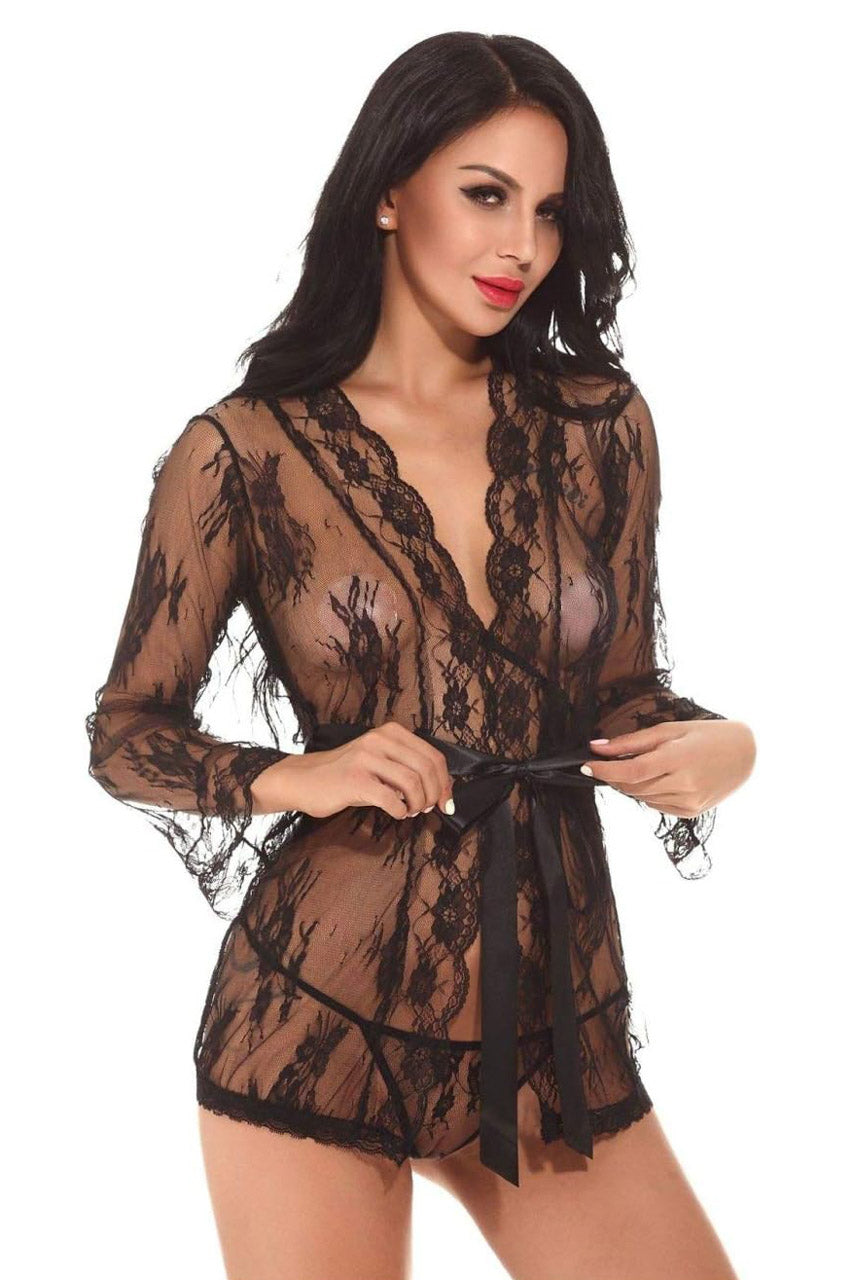 Delicate Lace Short Robe