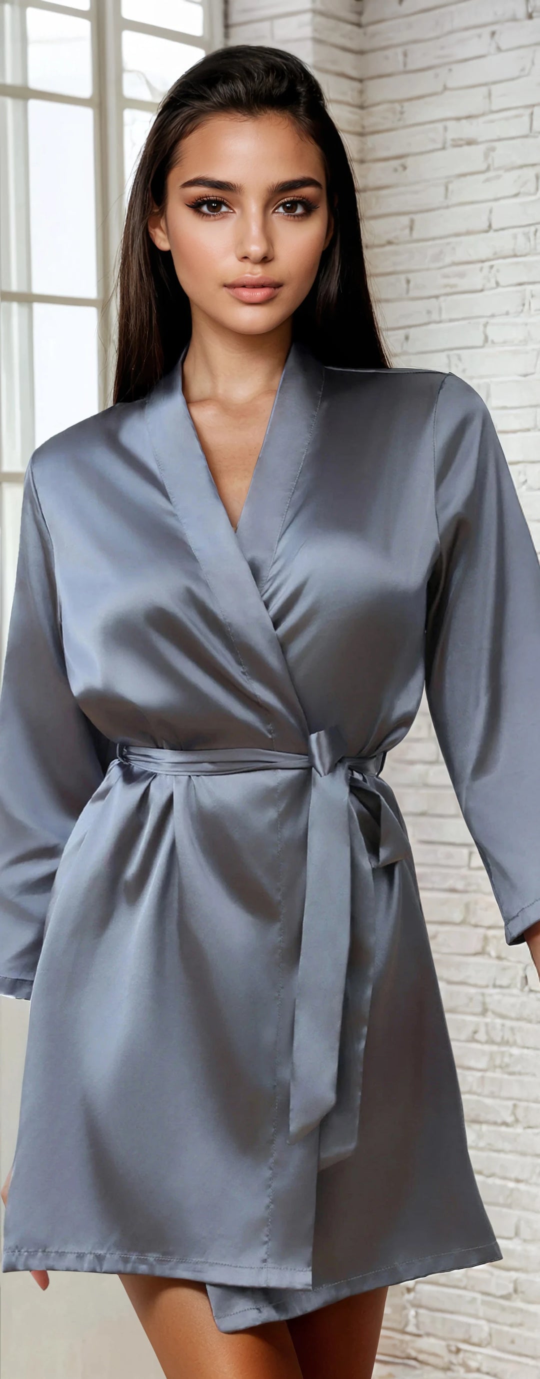 Plus Size Classic Satin Robe