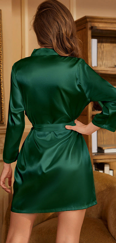 Plus Size Classic Satin Robe