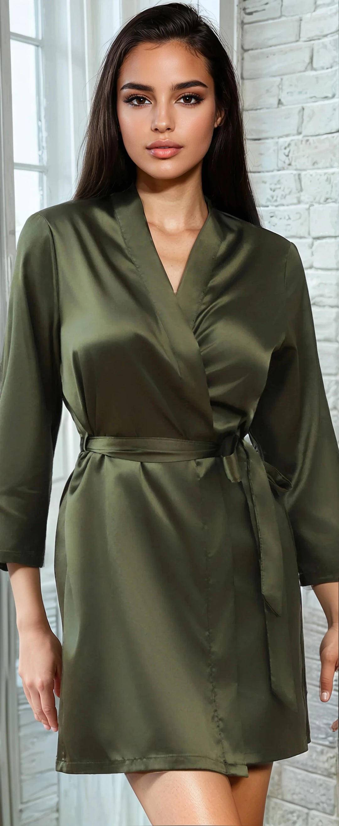 Plus Size Classic Satin Robe