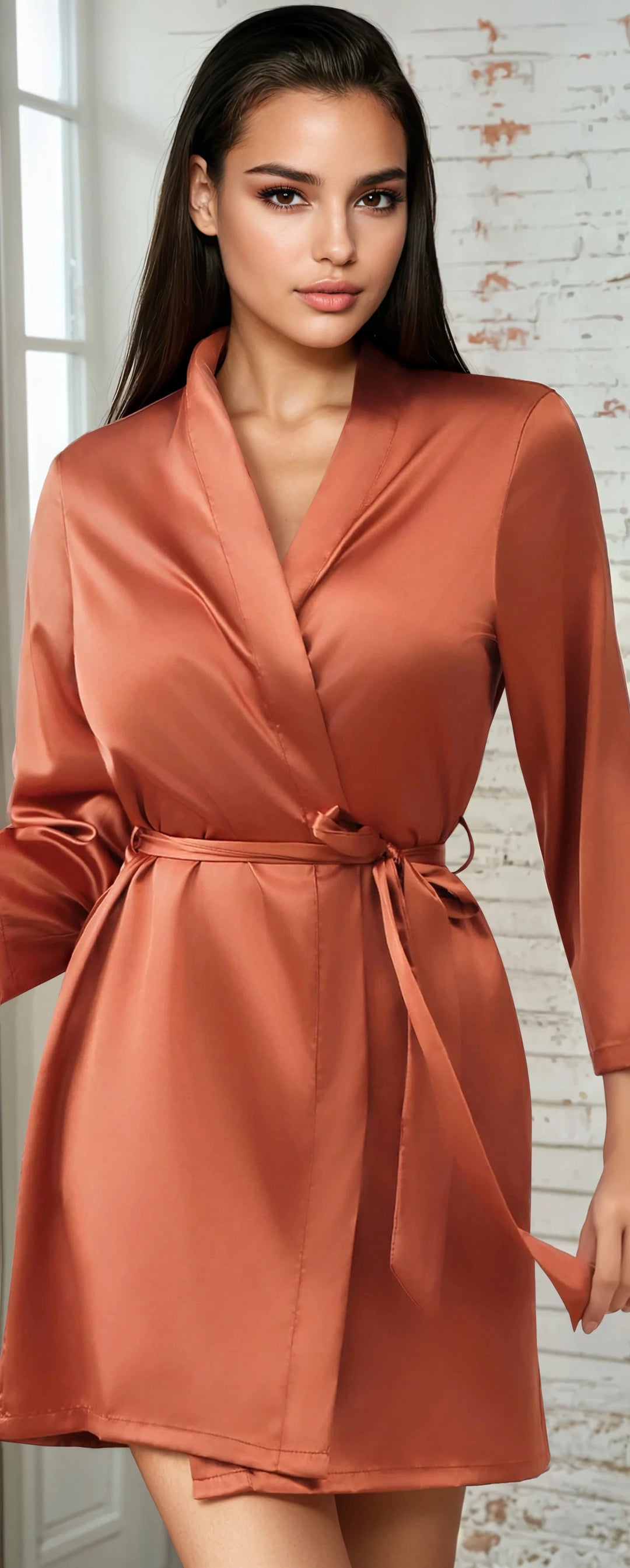 Plus Size Classic Satin Robe