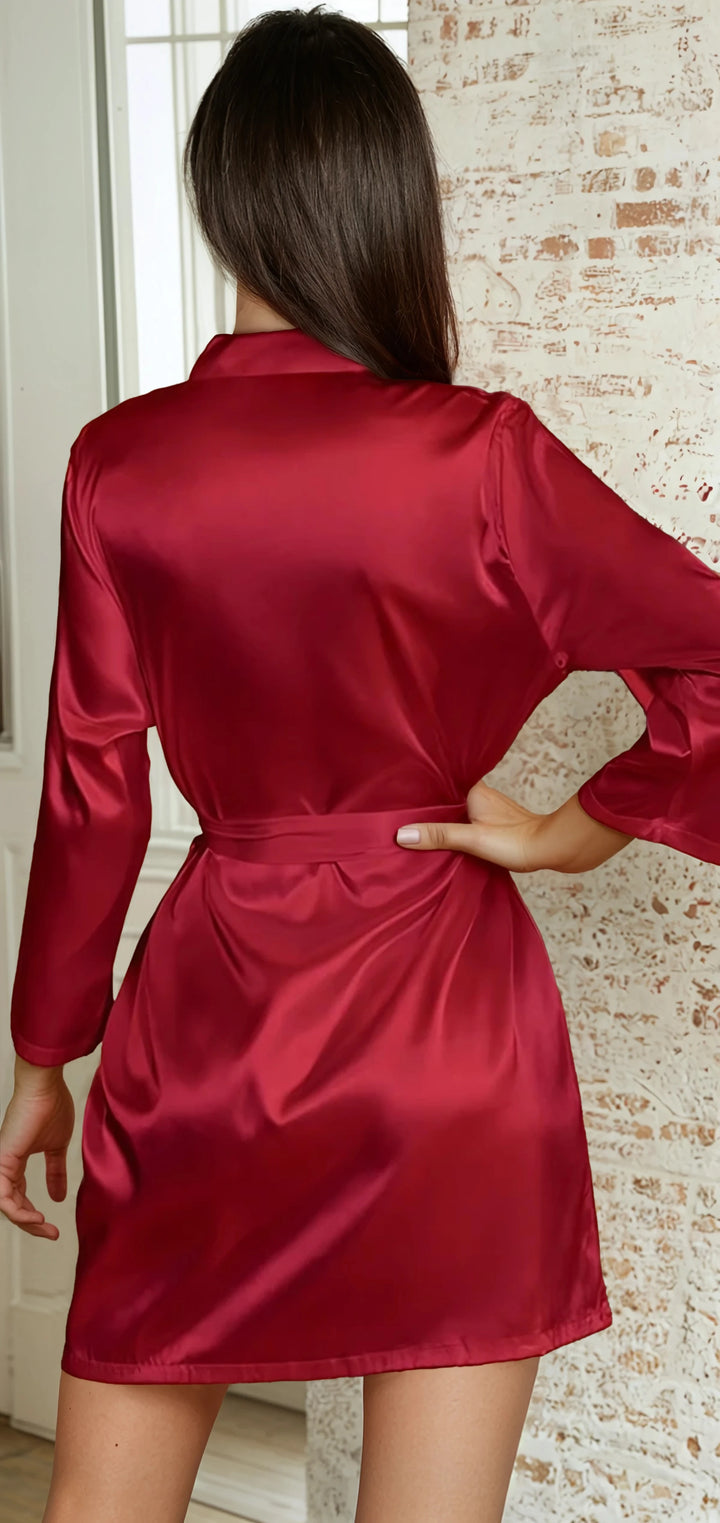 Plus Size Classic Satin Robe