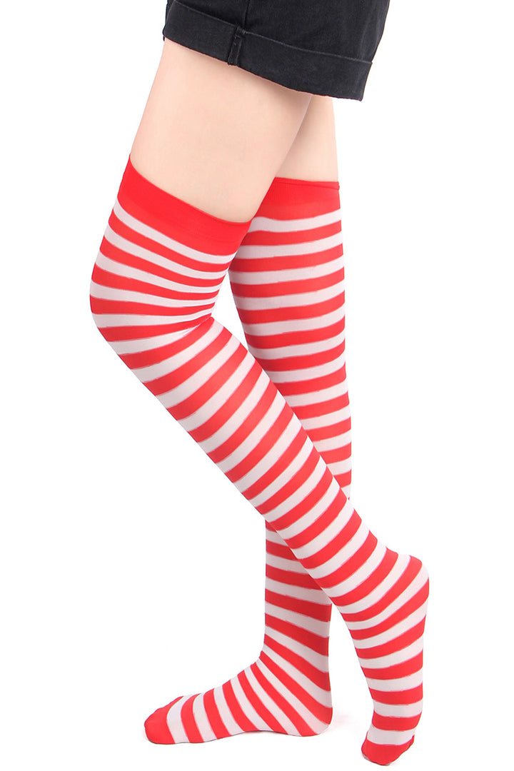 Thigh High Stockings with Stripes