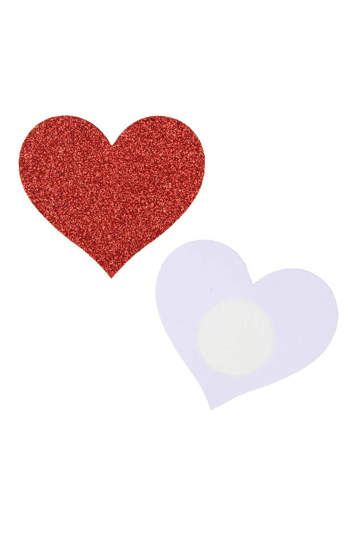 Red Glitter Heart Pasties