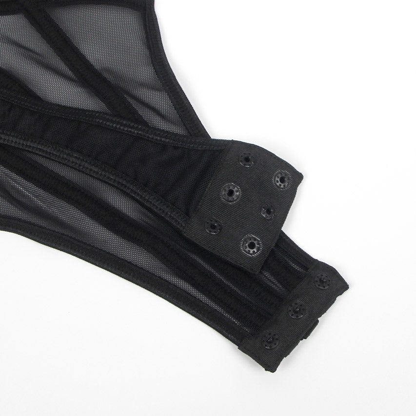 Black Chain Harness Bodysuit