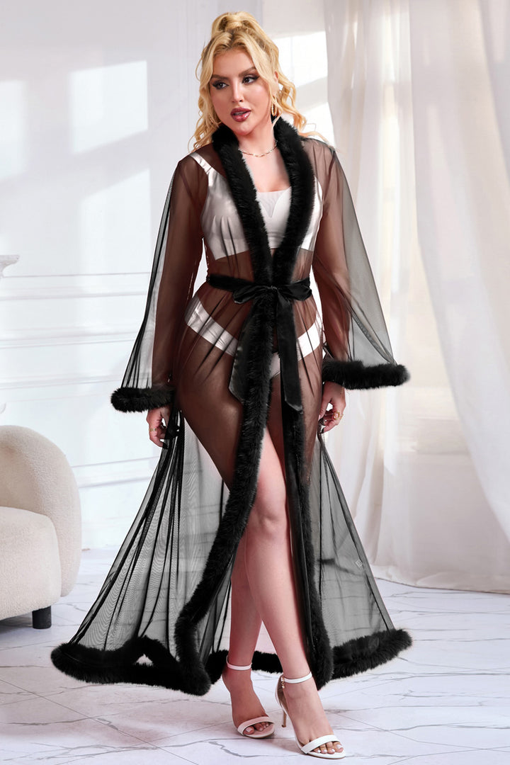 Mesh and Mink Glam Robe