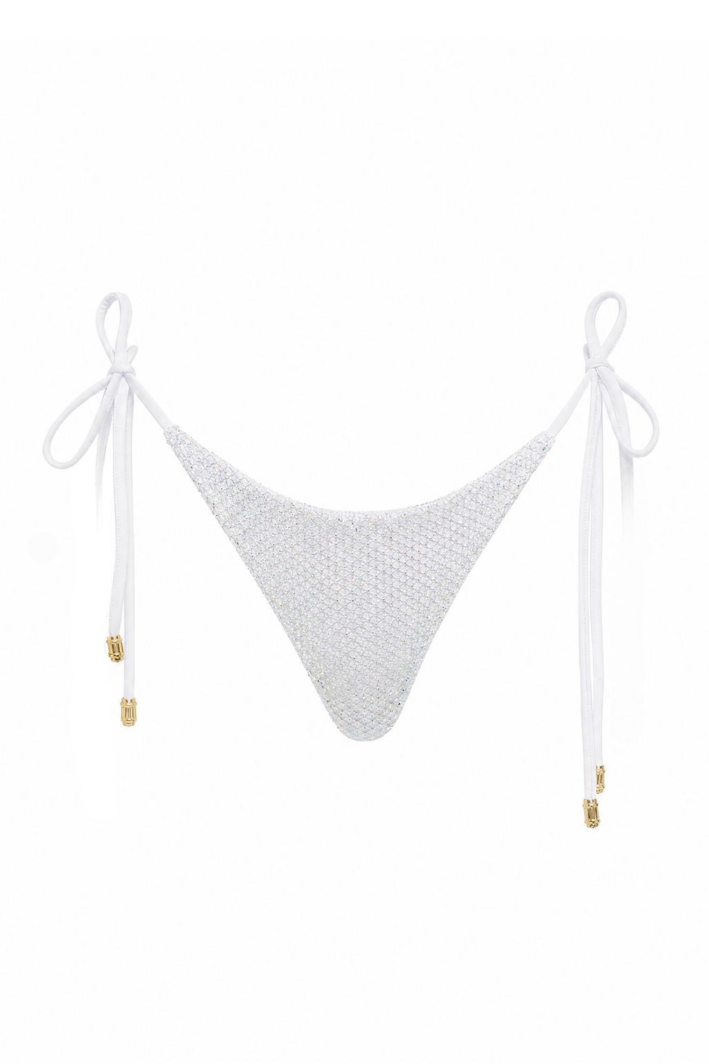 White Crystal Tie-Side Bikini Bottom