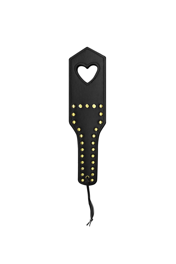 Faux Leather Spanker with Stud &amp; Heart Detail