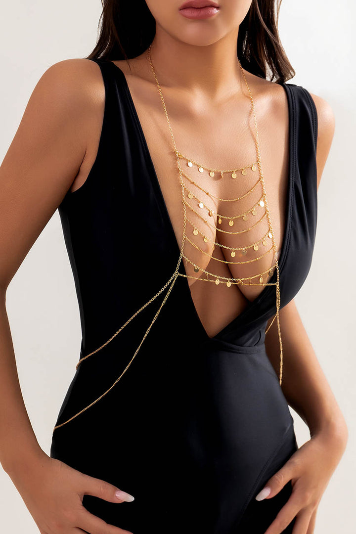 Gold Coin Breastplate Body Chain