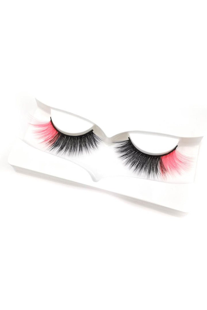 Black and Coral Eyelashes