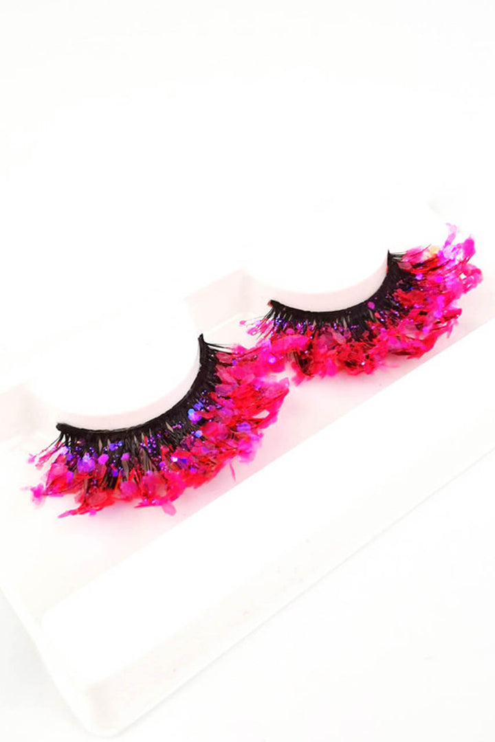 Hot Pink and Black Eyelashes