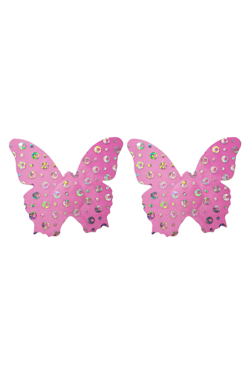Pink Sequin Butterfly Pasties
