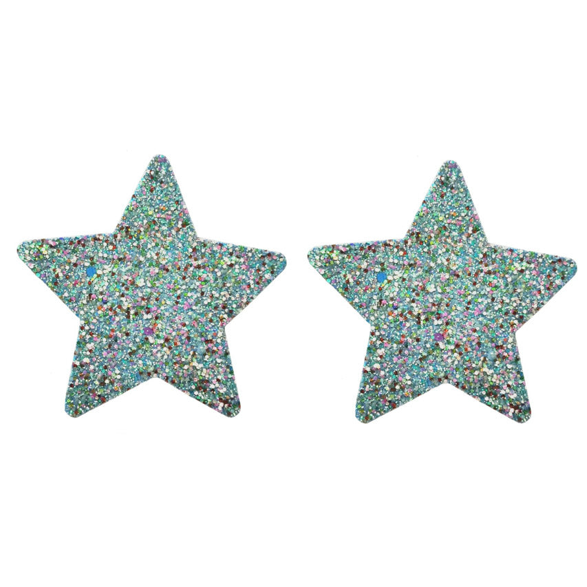 Blue Multi Glitter Star Pasties