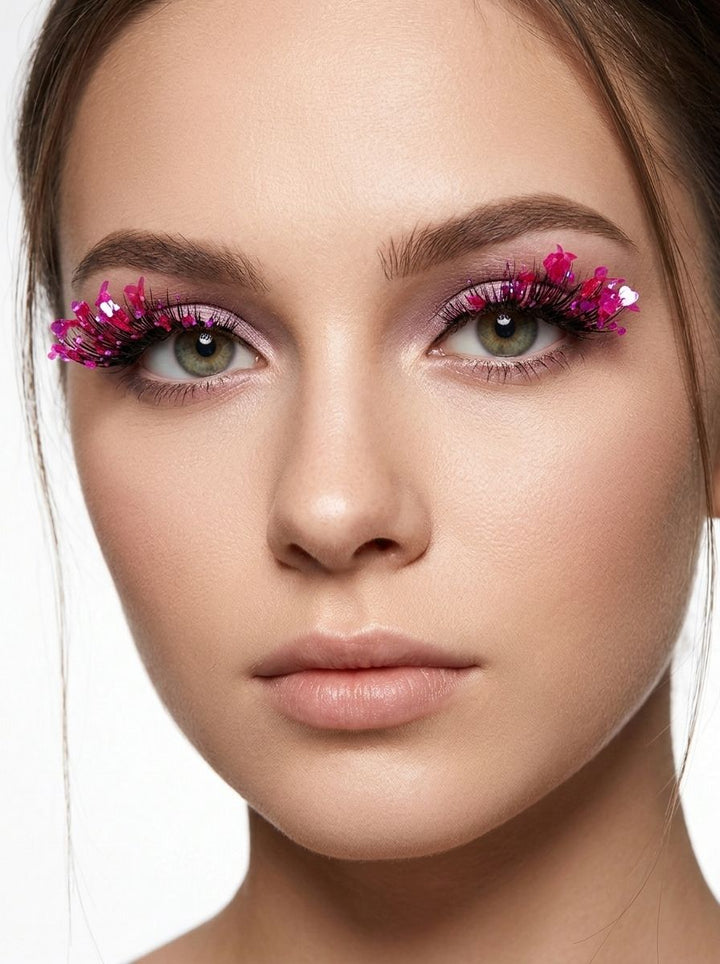 Hot Pink and Black Eyelashes