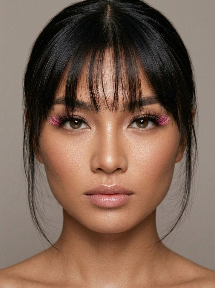 Black and Coral Eyelashes