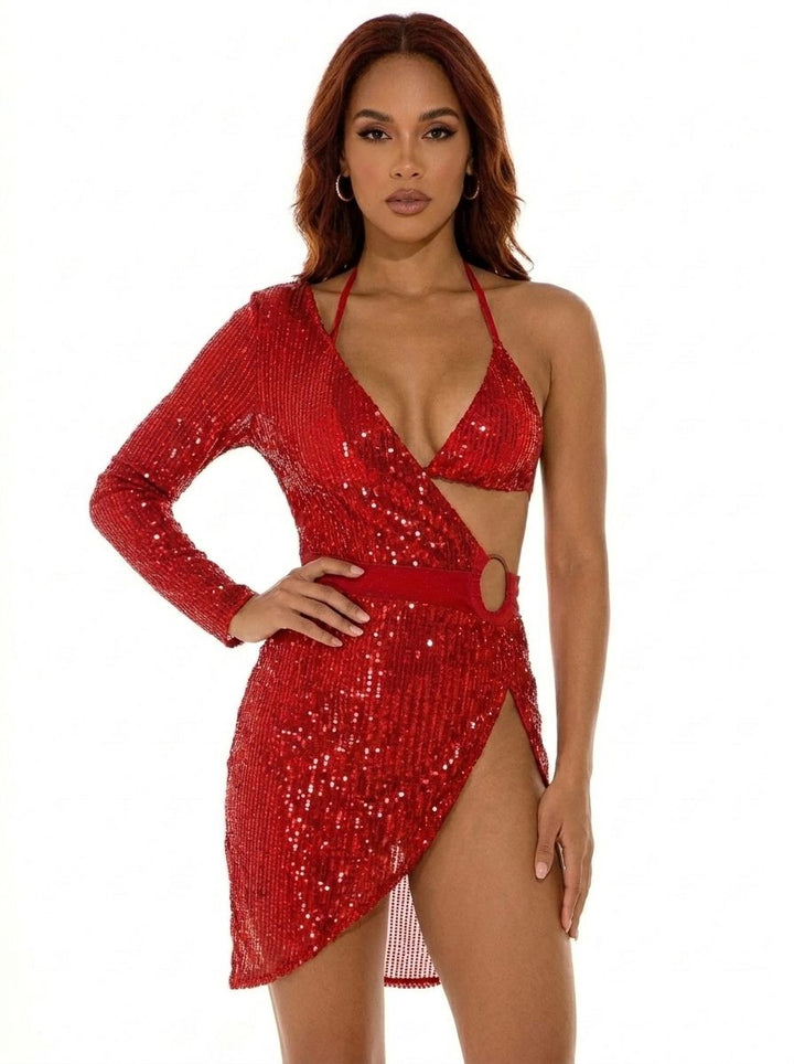 Showstopper Mini Glitter Dress