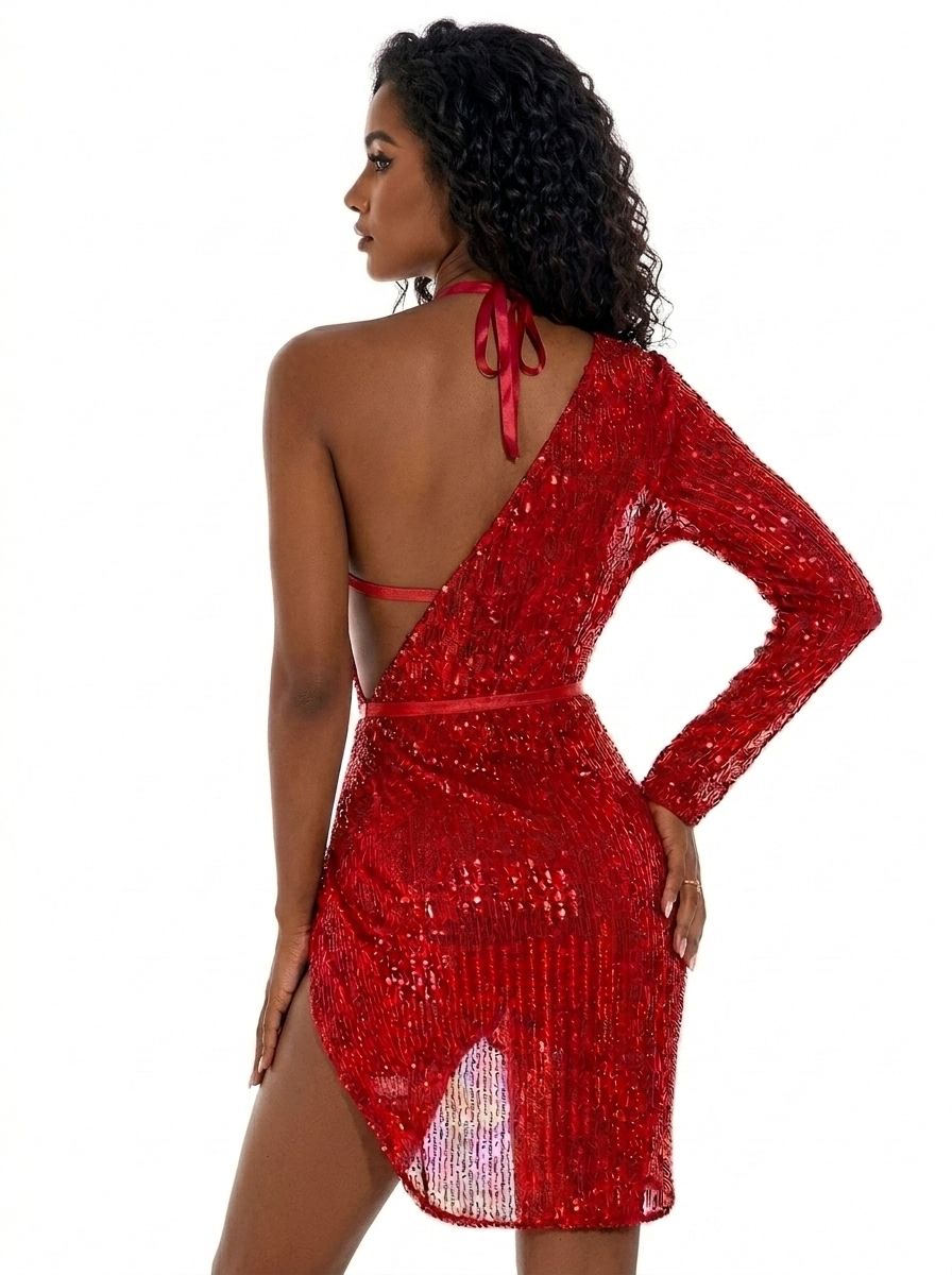 Showstopper Mini Glitter Dress