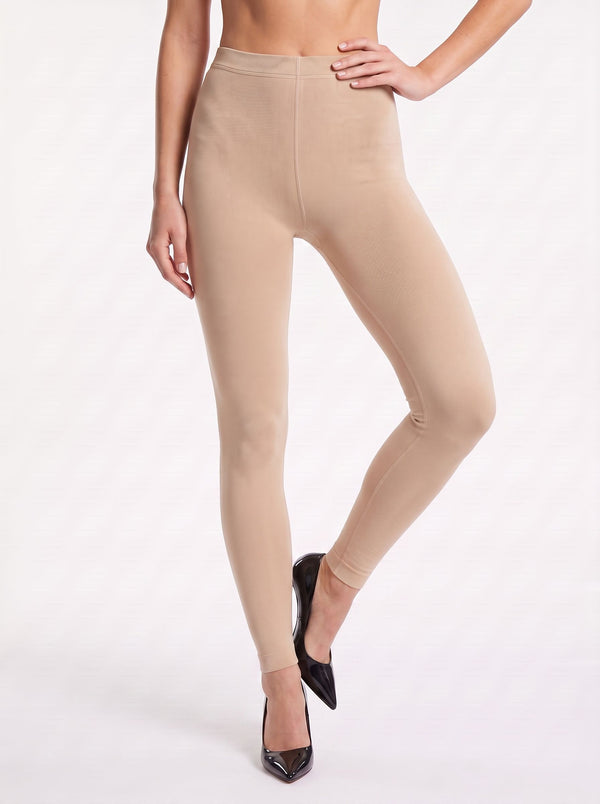 Beige Opaque Footless Tights