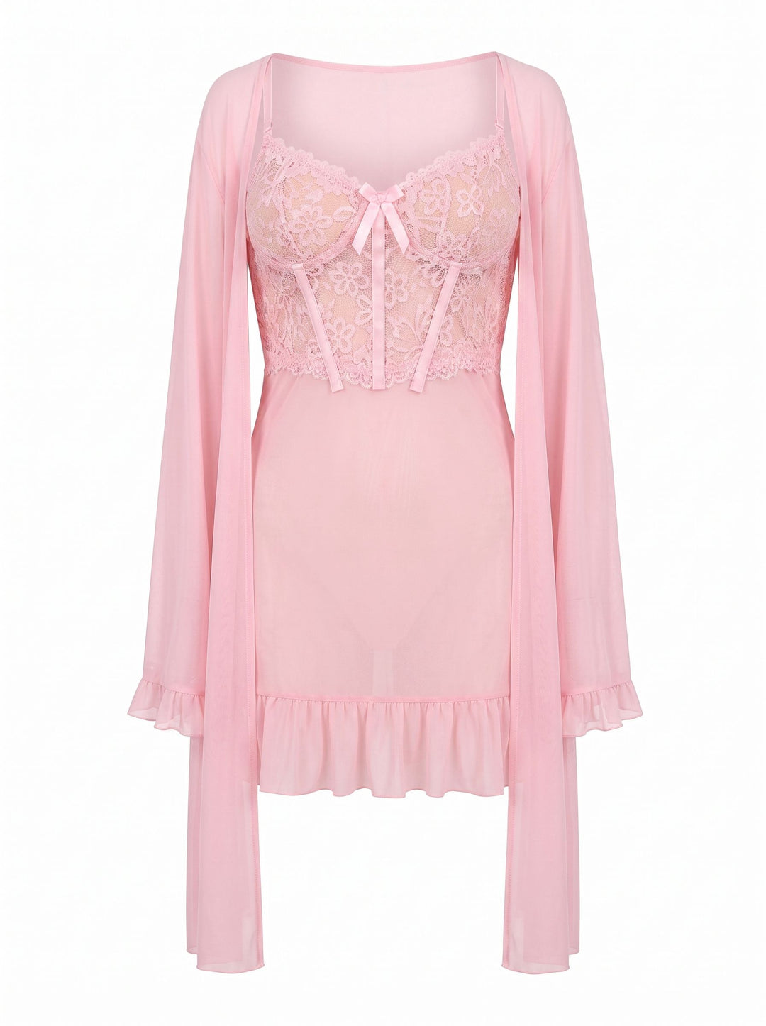 Sweetheart Lace Robe &amp; Chemise