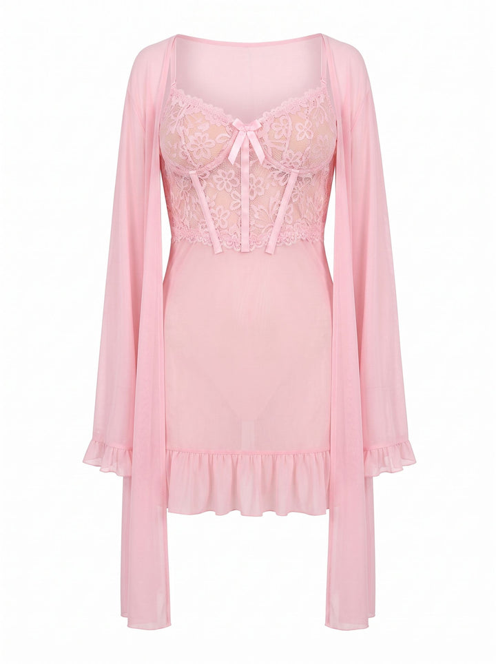Sweetheart Lace Robe &amp; Chemise