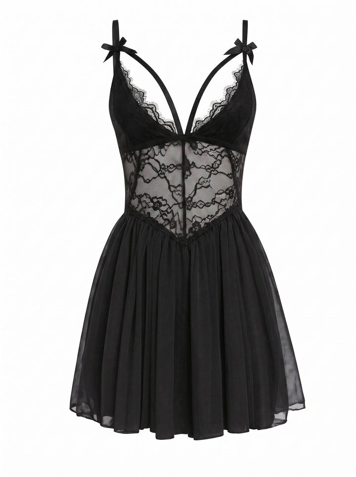 Glamorous Lace Mesh Babydoll Dress